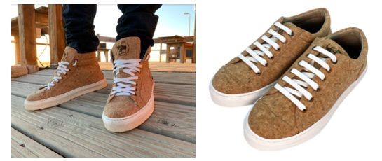 sneakers de corcho y plastico reciclado